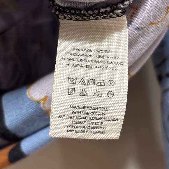 Free People That's A Wrap Tie Front Top Blue Black Combo Women's Size Medium - Picture 6 of 7